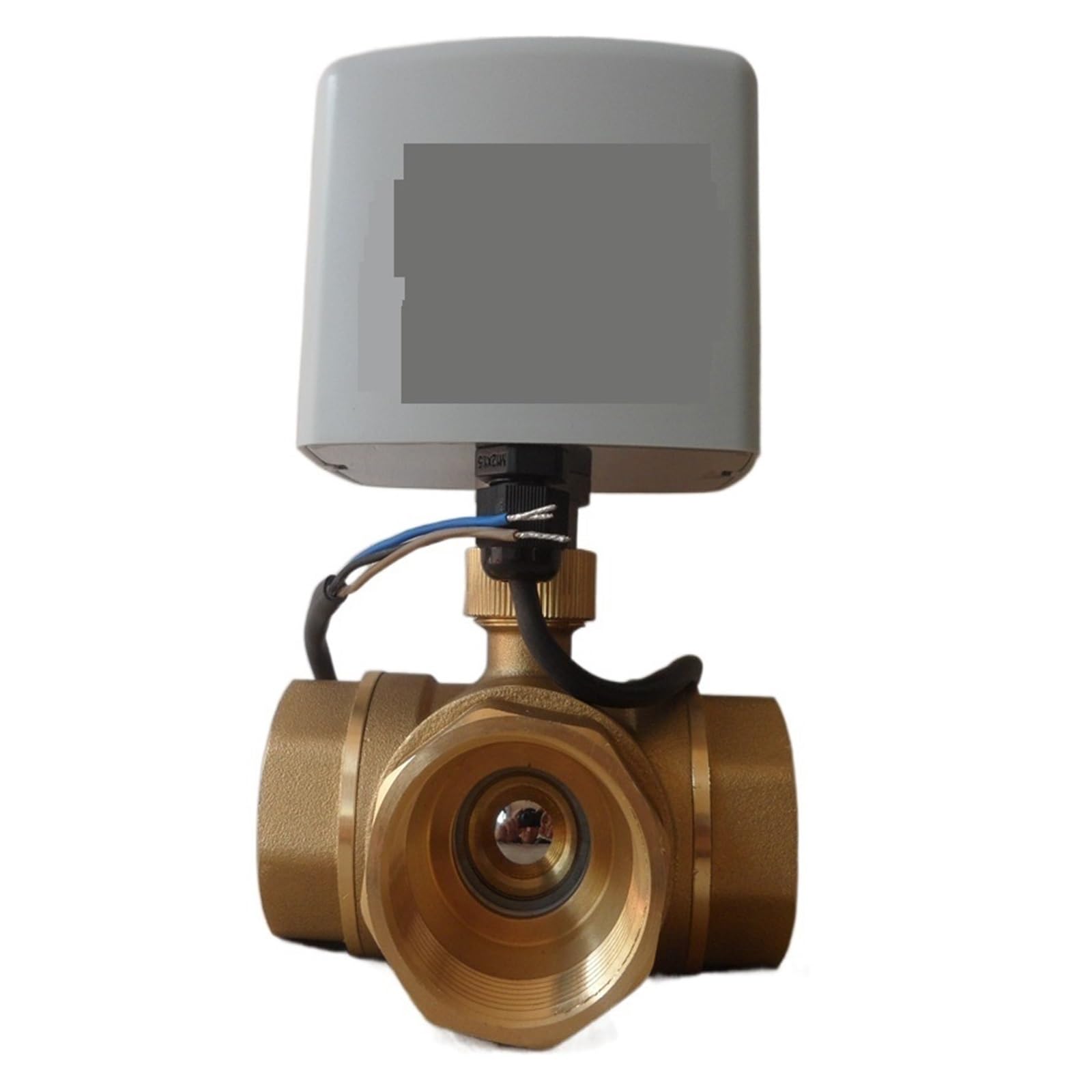 Vanne à Sphère, Vanne À Boisseau Sphérique 1-1/2" Pouce 3 Voies/Type T 3 Fils 2 Commandes Actionneur Électrique en Laiton Motorisé