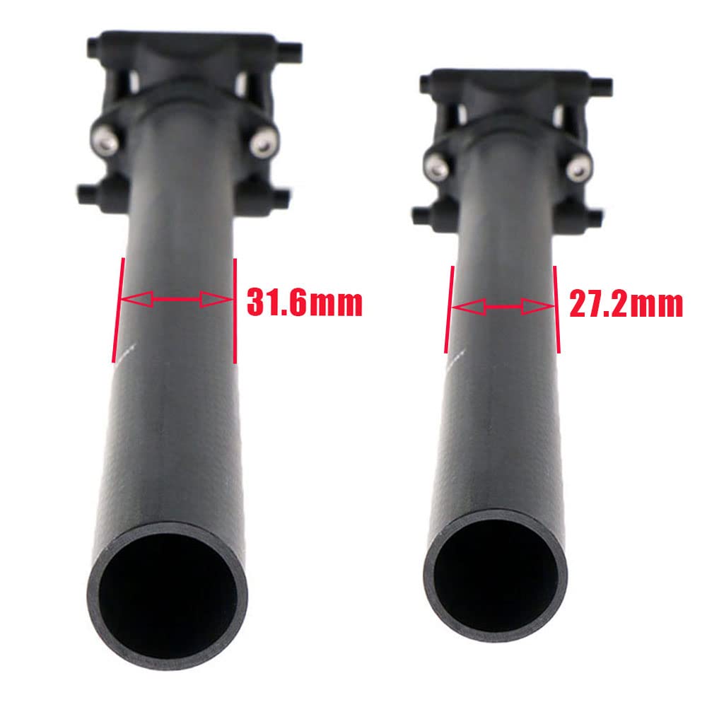 QIKU Carbon Tige de Selle Convient pour Les vélos de Route de vélo de Montagne 350/400mm