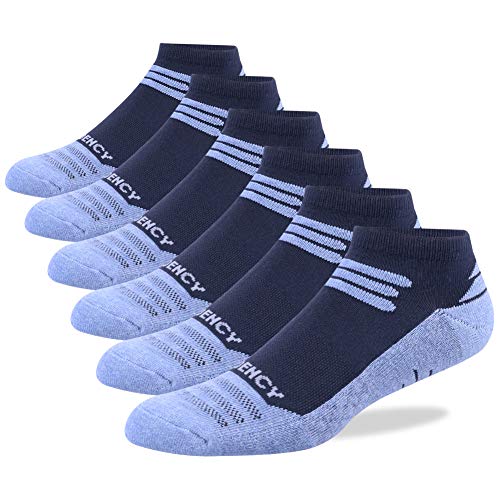 Mens Performance Ankle Socks Cushioned Sweat-absorbent Low Cut Boat Socks 6 Pack