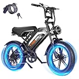 Tamobyke V20 4.0 Electric Bike,1500W Max Motor/48V 15ah Removable Battery E-Bike, 20'' Fat Tire Electric Bike, 28-30mph Max Speed, Color Display, Throttle & Pedal Assist. UL Certified.