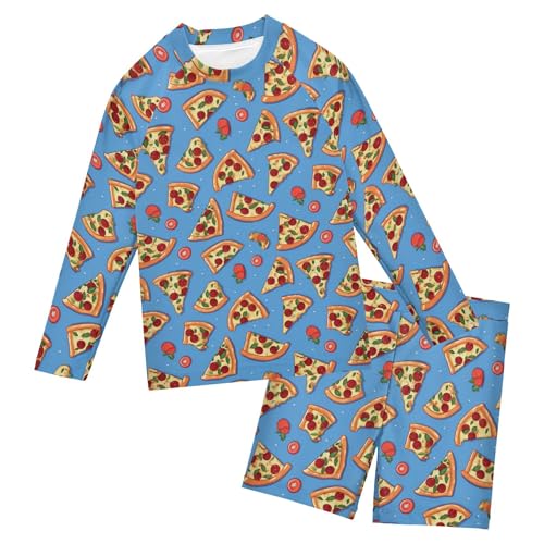 Pizza Food Toddlers and Baby Boys' Swimsuit Trunk and Rashguard Set B0402670