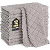 Homaxy 12 Pack Super Soft & Absorbent Dish Cloths, 10″ x 10″, Grey