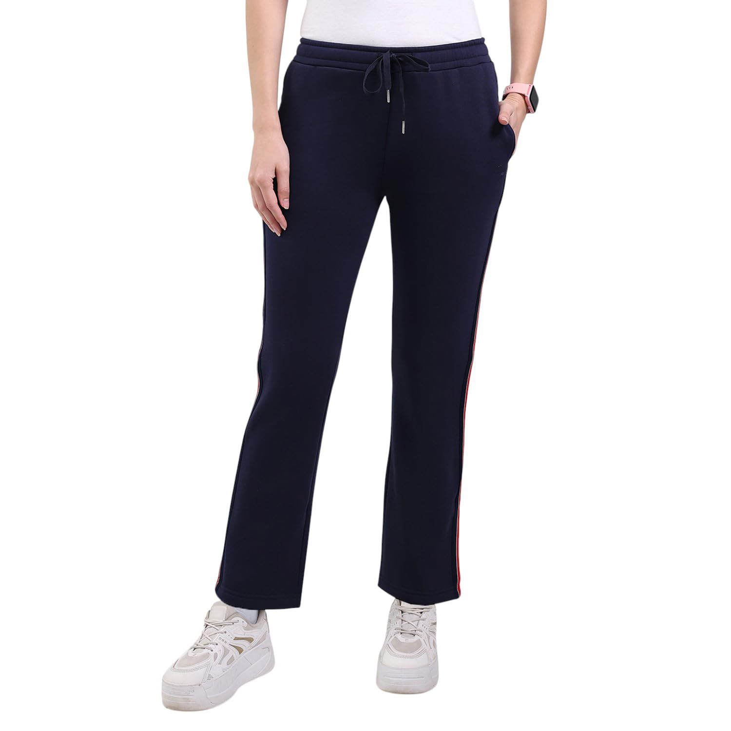 monte carlo Women Regular Fit Solid Elasticated Mid Rised Lower | Soft Stretchable Track Pant for Ladies | Comfortable Casual Wear Jogger | Stylish Activewear Bottom for Women (Pack of 1)-picture-45
