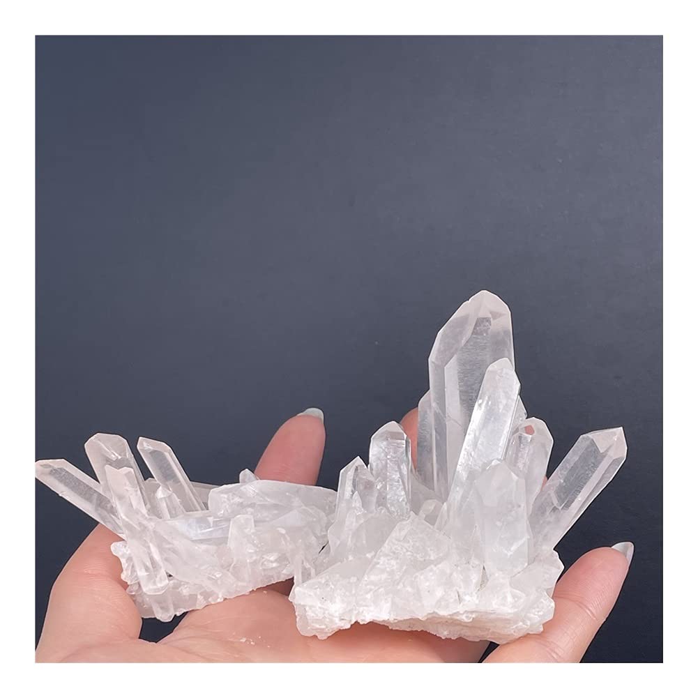Salud y hogar Adornos de energía de racimo cristalino Blanco Natural Decoración de espécimen minerales (Size : 161-200G)