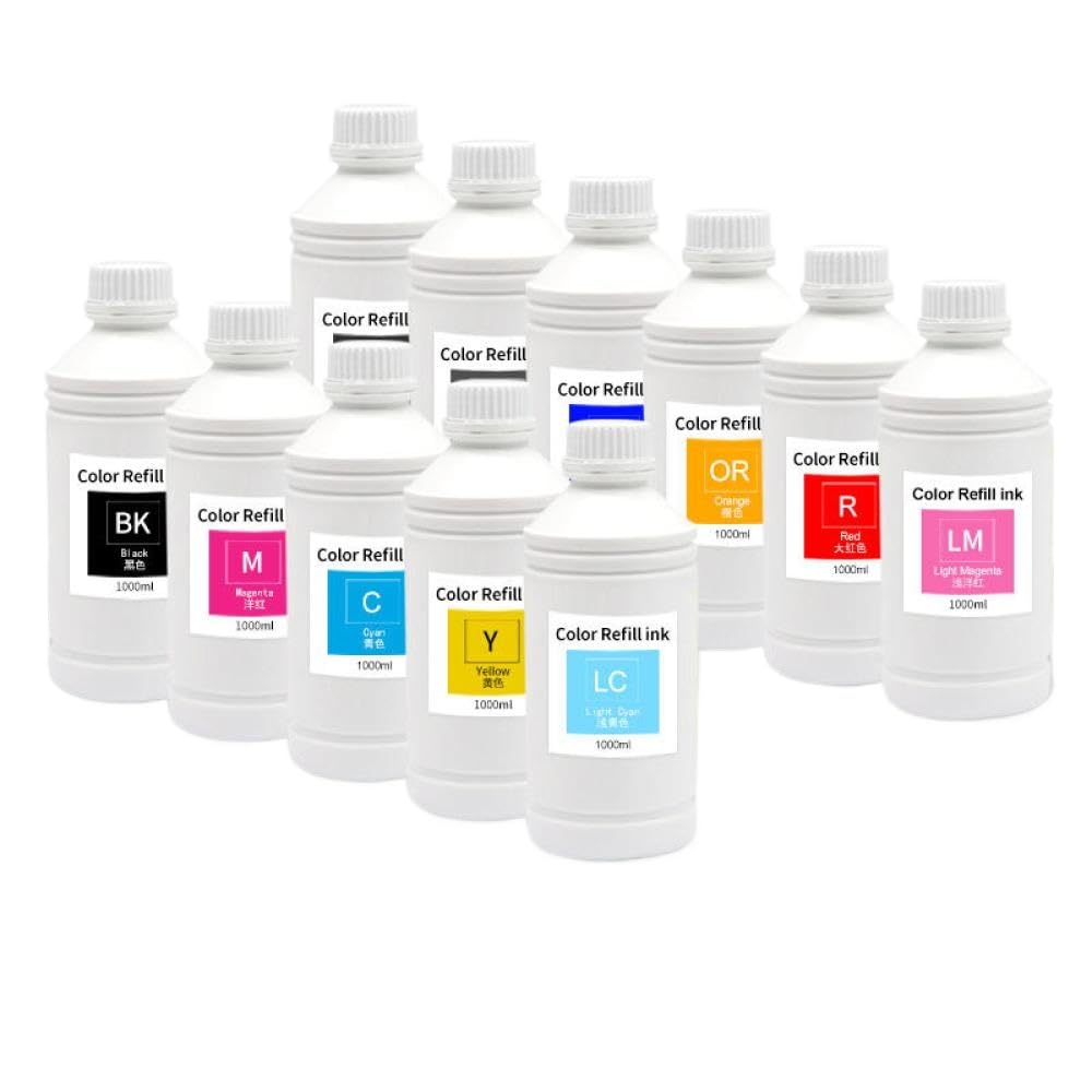1000 ml de Recarga de Tinta de sublimación Compatible con i3200 S3200 F1440 L1440 F1080 Impresoras Kit de Transferencia de Calor para Prensa de Camiseta(1000ML-OR)