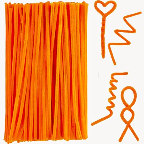 Qirimoi Orange Pipe Cleaners Craft Pipe Cleaners Bulk Pipecleaners Crafts Supplies200Pcs Orange