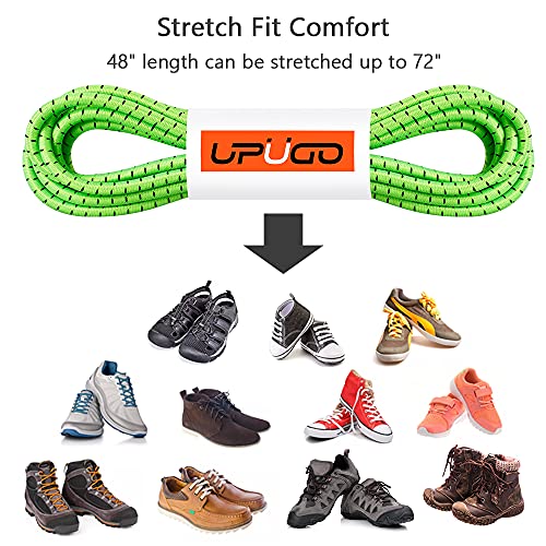 Image of UpUGo Elastic Shoe Laces, No Tie Shoe Laces Tieless for Kids, Adults, Elderly, One Size Fit All