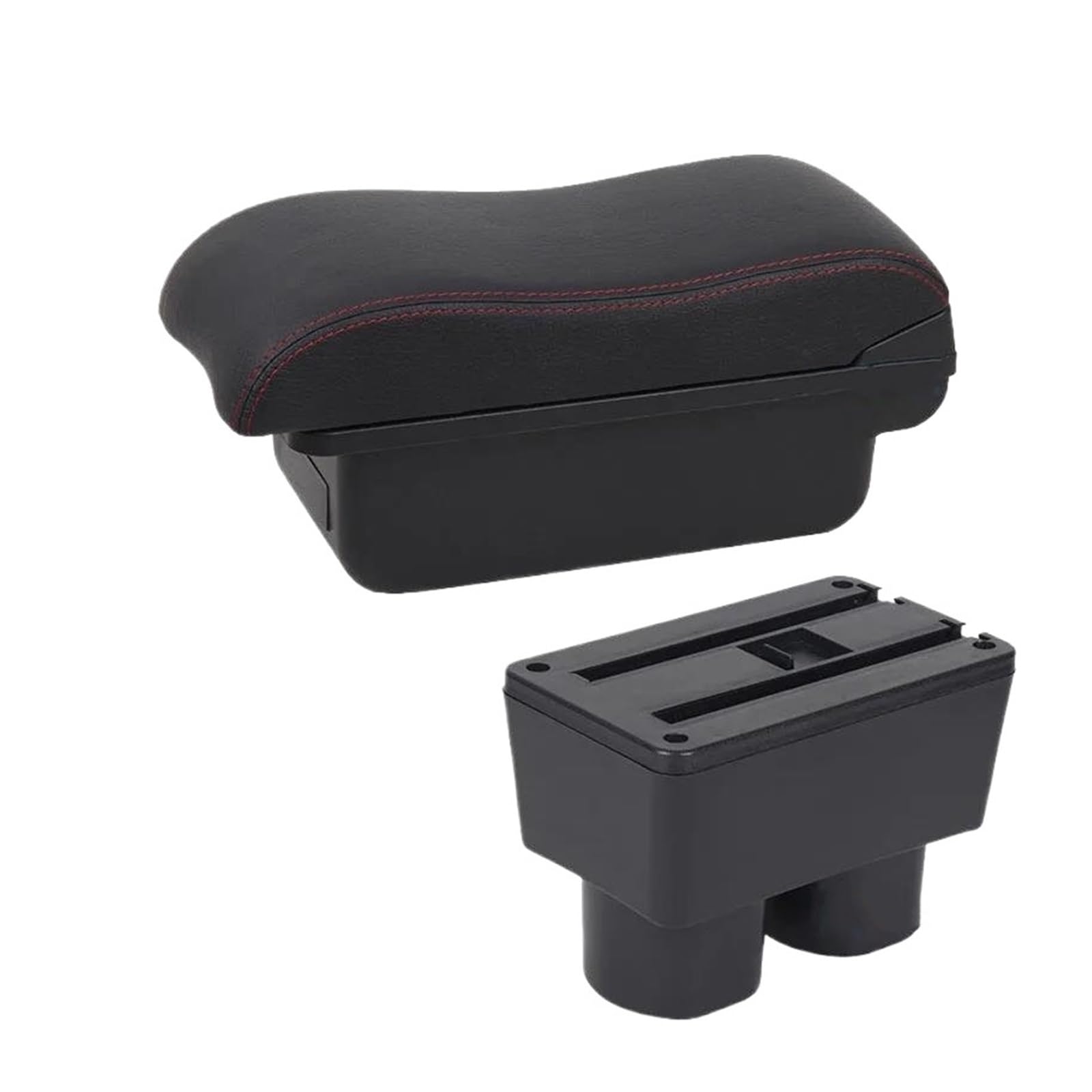 Interior Center Storage Box For Nissan For Tiida C11 For Sylphy For Versa For Tiida For Latio Car Armrest Box Car Accessories Armrest(C1 Black red NO USB)