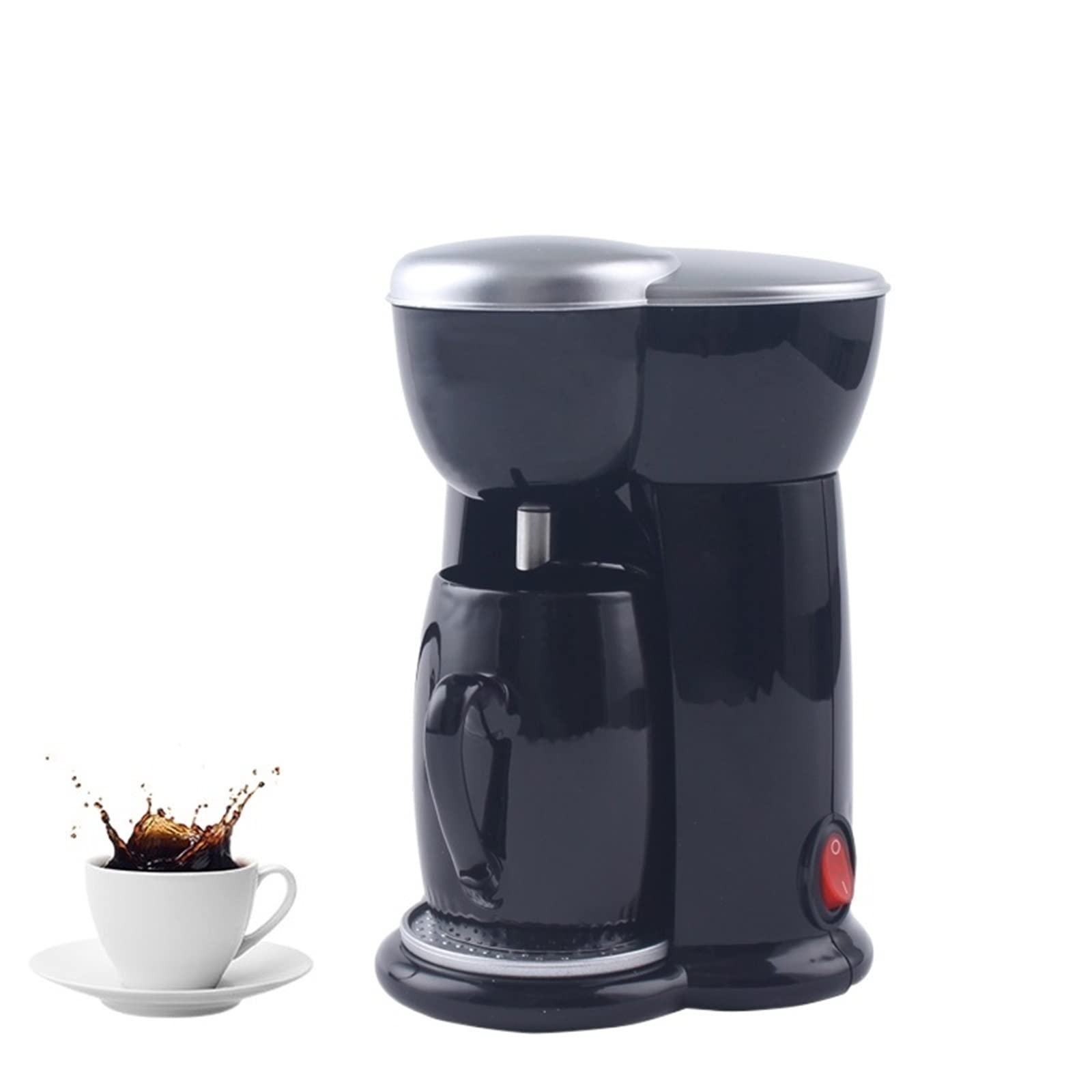 DieffematicKF Ekspresy do kawy Mini Coffee Machine Automatic Drip Coffee Maker Single Cup Coffee Maker for Home And Office