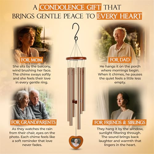 Image of 32 Inch Memorial Wind Chimes Outdoor, Wind Chimes for Loss of Loved One, Memorial Gifts for Loss of Mom, Sympathy Gifts for Mother, Father, Brother, Sister