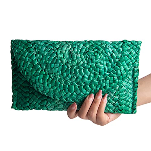 Image of Fecialy Straw Clutch Purses Straw Purses for Women Envelope Woven Clutch Handbags Summer Beach Bags