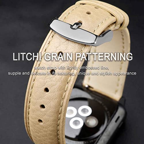 Image of ANNEFIT Watch Band 18mm, Quick Release Textured Padded Leather Straps with Silver Buckle for Men and Women (Gold)