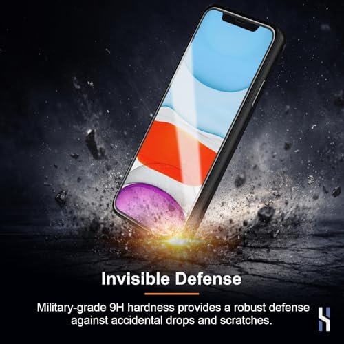 Image of Tempered Glass for iPhone 11 | XR (6.1 Inch) Military Grade 9H Screen Guard, Anti-Scratch, Shatterproof, Edge-to-Edge Full Coverage - Black Border