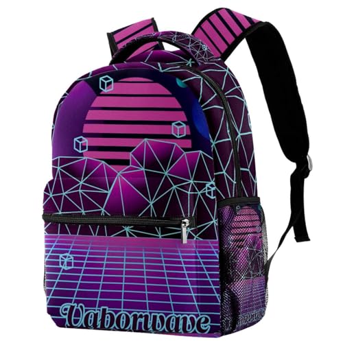 Sac à dos Vaporwave 40cm pour collège, lycée et voyages décontractés