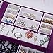 Kendal Leather Jewelry Box for Women- Elegant Velvet Purple Jewelery Storage Jewellery Organizer with Travel Case and Lock for Necklace Earrings Rings,Anniversary Birthday Gifts for Women Girls