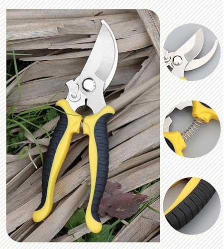 Tijeras de poda para jardinería color amarillo miniatura 4