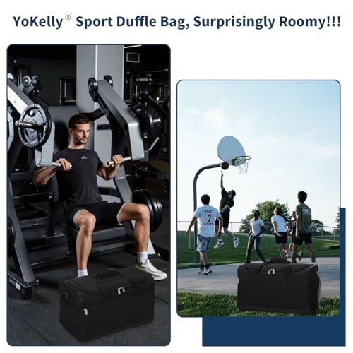 Image of Gym Bag 20 inch Sport Duffle Bag for Men, Black | 40L, Weekender, Travel