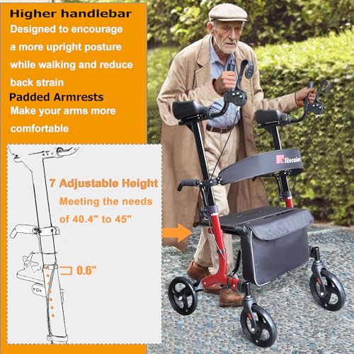 Aliseniors Upright Walker, Stand Up Rollator Walker With Seat thumb #1