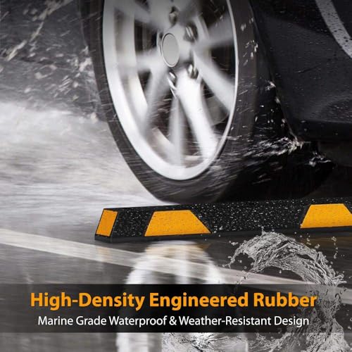 image for Pyle 72 Inch Heavy Duty Vehicle Rubber Car Parking Wheel Guide Stopper