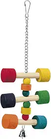 Ferplast PA 4091, Brinquedo para Papagaios, Colorido, com Sininho, Madeira Ferplast para Pássaros, variado