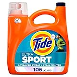 Tide Plus Febreze Sport Odor Defense Liquid Laundry Detergent, 149 fl oz, 106 Loads, HE Compatible