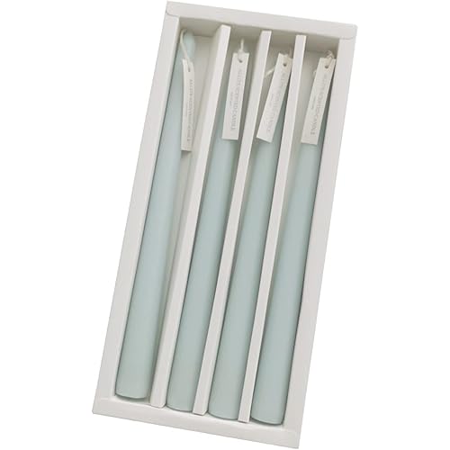 4 PCS Sea Salt Vanilla Scented Blue Color Scented Taper Candles Smokeless Candle Long Candles Wax Colored Taper Candles for Decor Wedding Festival and Special Occasions,10 INCH (Blue)