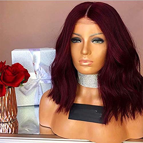 ten chopsticks 99j Color Short Lace Front Human Hair Wigs Pre Plucked With Baby Hair Loose Wave Brazilian Remy Hair Lace Front Bob Wigs