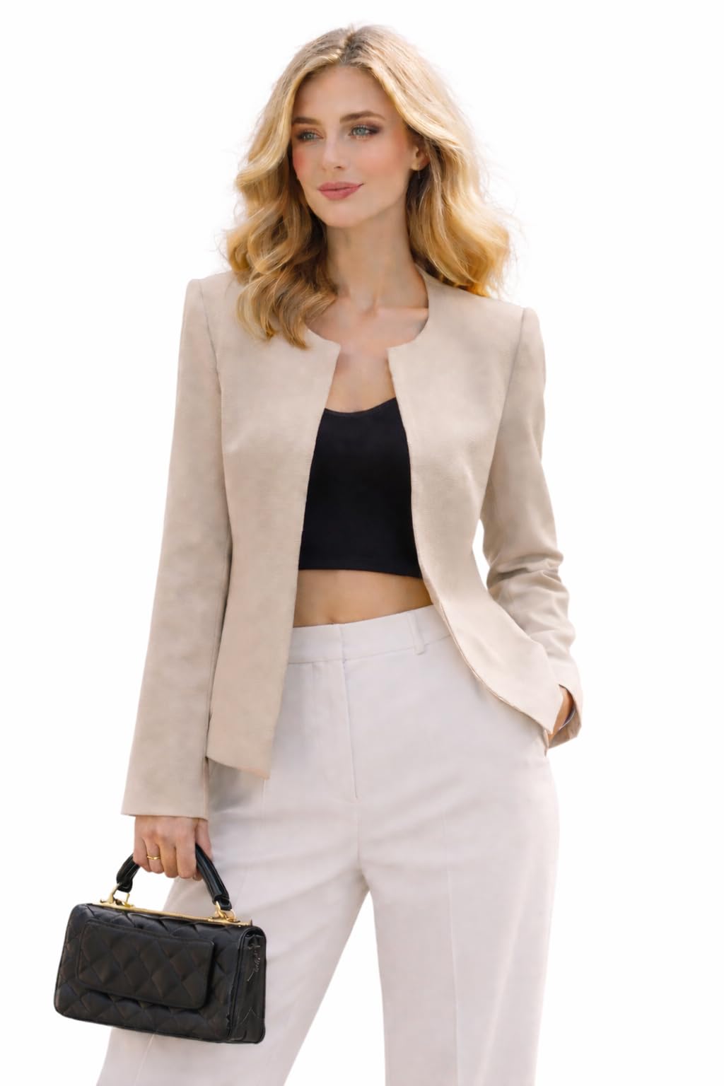 toochki Women's Blazers | Blazer for Women | Top | Tshirt | Tops for Woman | Open Front Jacket | Coat Light Weight | Round Neck Long line Jackets Blouse | Formal | Fashion-Forward | Regular Fit-picture-38