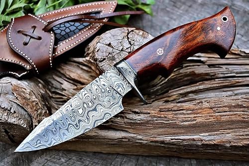 BIGCAT ROAR Cuchillo de Caza Damasco 25.4 cm con Funda
