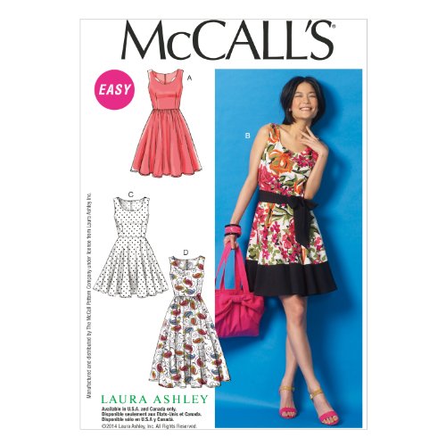 MCCALL Pattern Company M6955 Mujer 'Vestidos y cinturón, tamaño A5 6  8-10  12  14 "