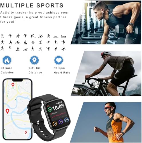 Paukila Smart Watches for Men, 1.65" Fitness Watch with 24/7 Heart Rate/Blood Pressure/Sleep Tracker, Activity & Fitness Tracker with Calories/Step Counter, Waterproof Smart Watch for Android iPhone - Image 3