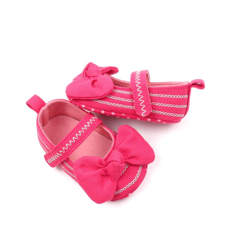 Baby Girls Cotton Mary Jane Shoes Anti-Slip Soft Sole Toddler Bowknot Princess Dress Flats2