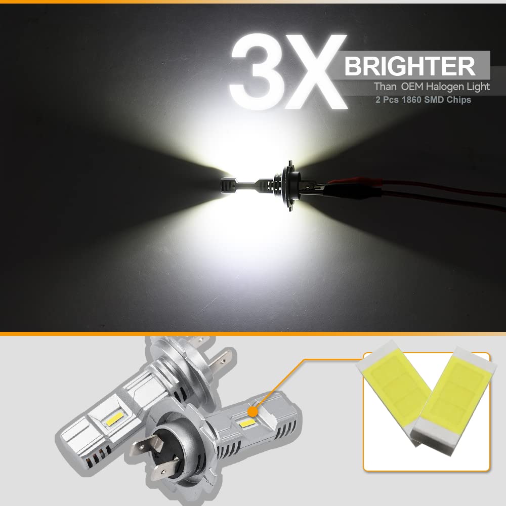 H7 LED Lampadine per fari per Lancia Ypsilon 843 Lybra Kappa Fascio abbagliante 6500K Bianco 6x LED super luminoso conversione faro H7 Sostituzione alogena Mini formato