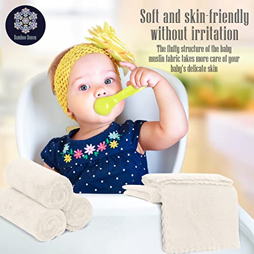 Image of 16 Pack Baby Washcloths - Luxury Coral Fleece - Extra Absorbent and Soft Wash Clothes for Newborns, Infants and Toddlers - Suitable for Sensitive Skin and New Born - Baby Shower - Cream, 10x10 Inch