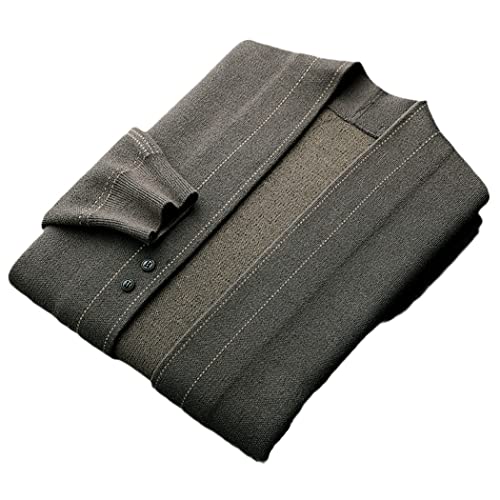 Cardigan homme 100% laine et cachemire marron pull en tricot haut de gamme taille M