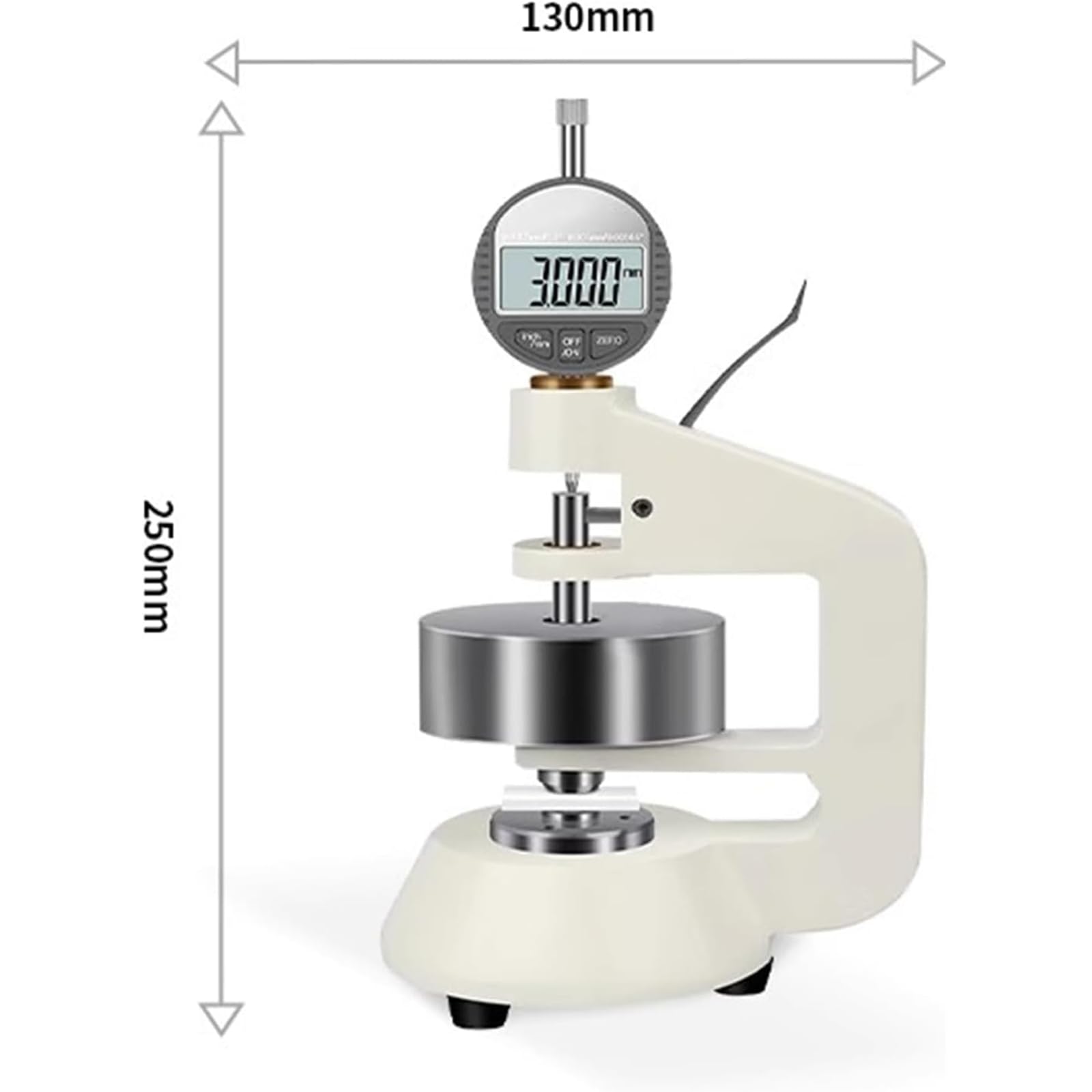 Misuratore di spessore digitale, micrometro elettronico per misurare carta e pelle, gamma 0-4 mm, diametro indenter 16 mm, display LCD accurato
