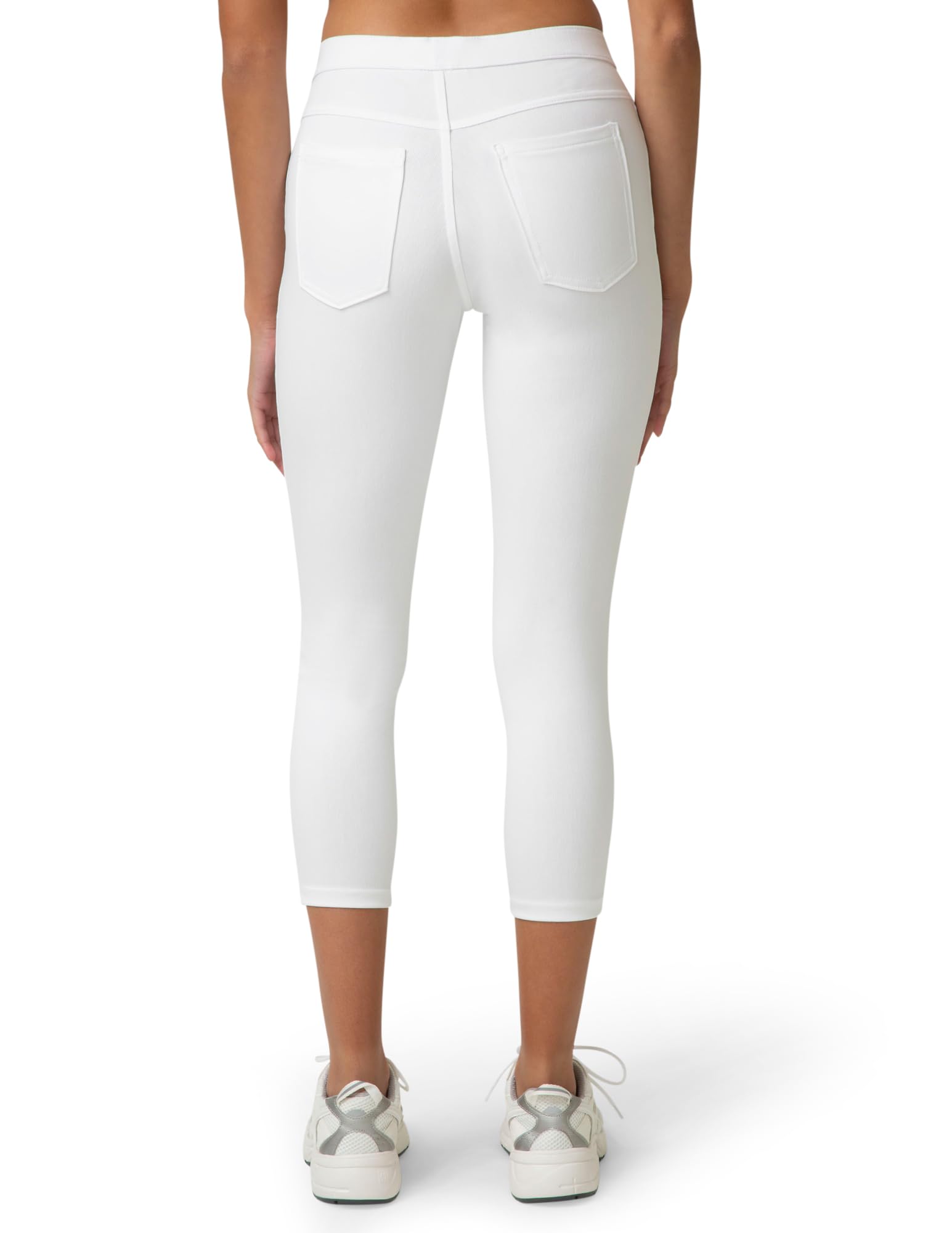 No Nonsense Classic Denim Capri Leggings with Pockets, Comfortable Stretch Pull On Pants - Leggins Mujer