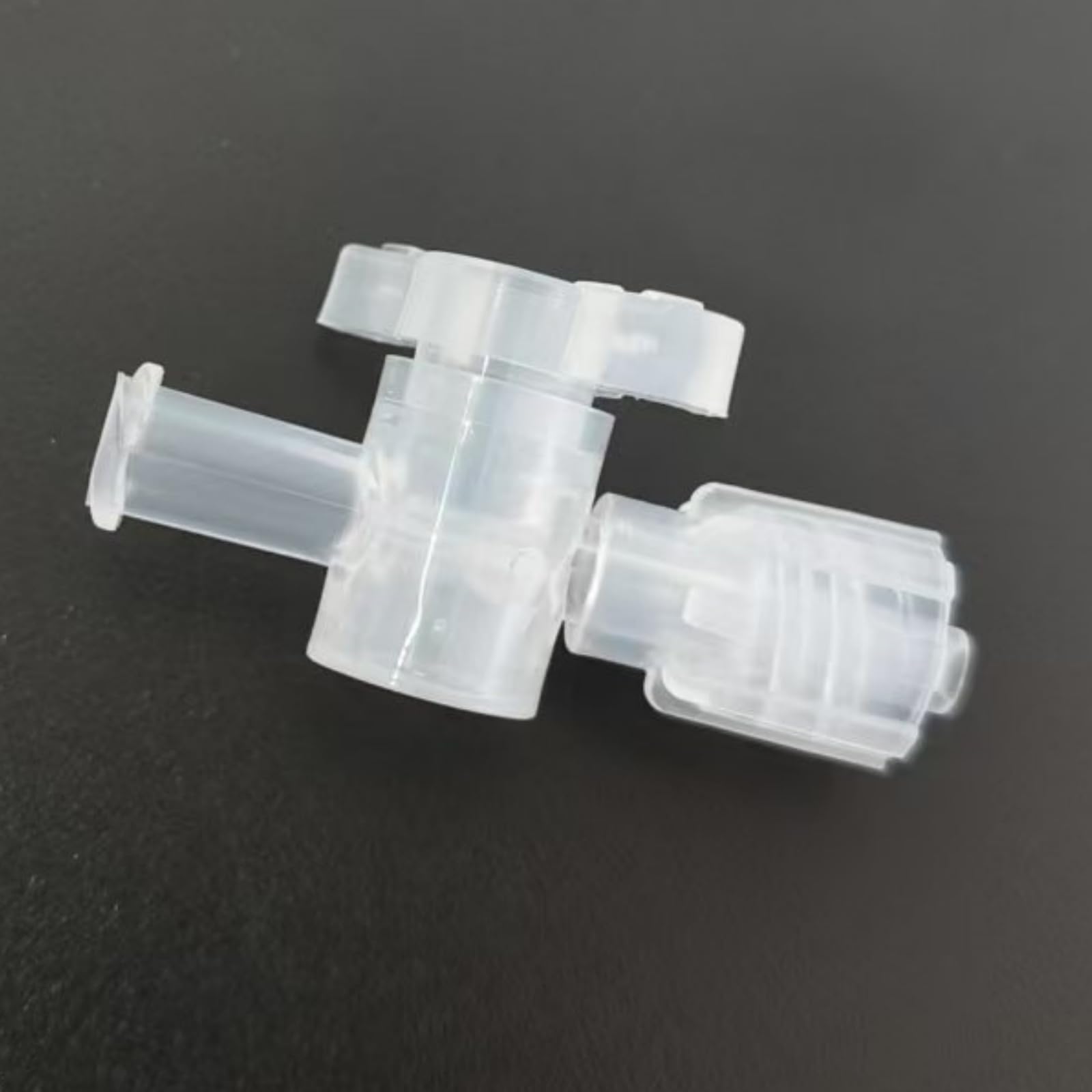 Válvula de paso de dos vías de policarbonato, 50 Uds. Conectores de bloqueo llave paso 2 vías, PP reutilizable Multicolor, for transferencia e impresión fluidos(Transparent)