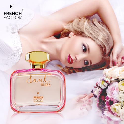 Image of French Factor Soul Bliss Luxury Eau De Perfume For Women Long Lasting Premium Party Perfume Gift For Girls Made In India (Pack of 1, 100 ml)