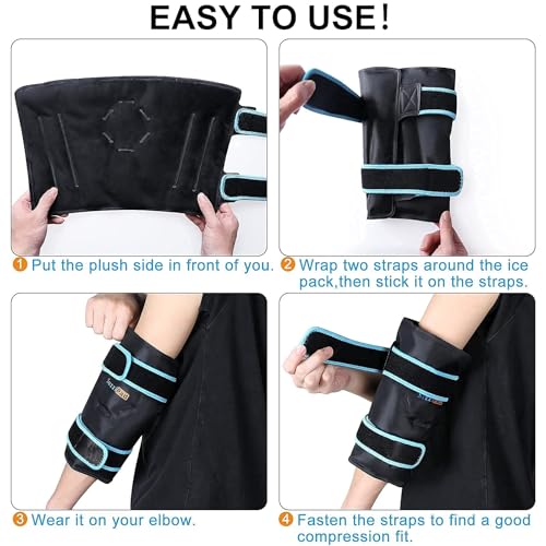 Image of SuzziPad Forearm & Elbow Ice Pack Wrap, Reusable for Tennis & Golf,Black