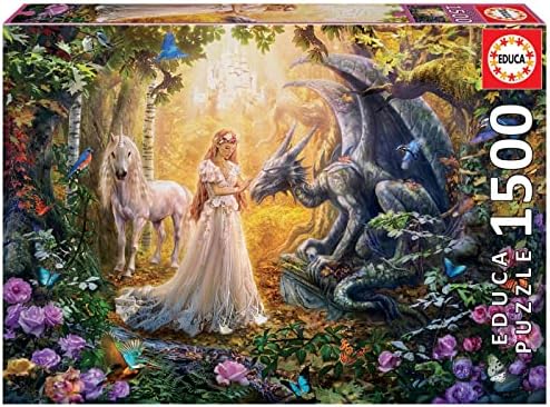 Educa - Dragón, Princesa y Unicornio. Pu