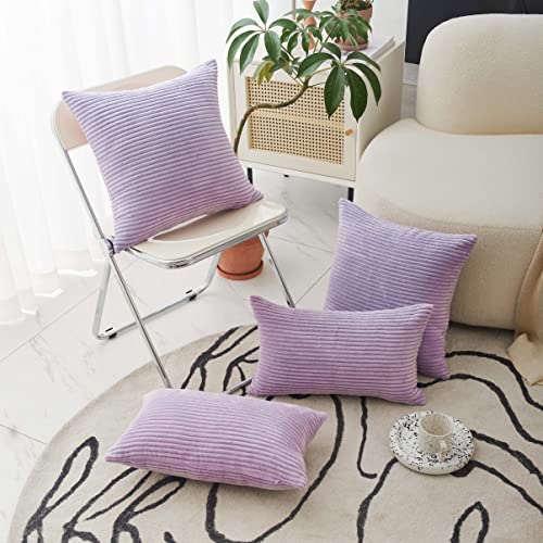 image for Home Brilliant Lavender Pillow Covers 12x20 Set of 2 Purple Throw Pill