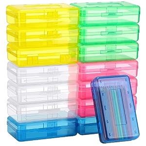 15 Pcs Clear Pencil Box Bulk Plastic Large Capacity Pencil Boxes Hard Pencil Case…