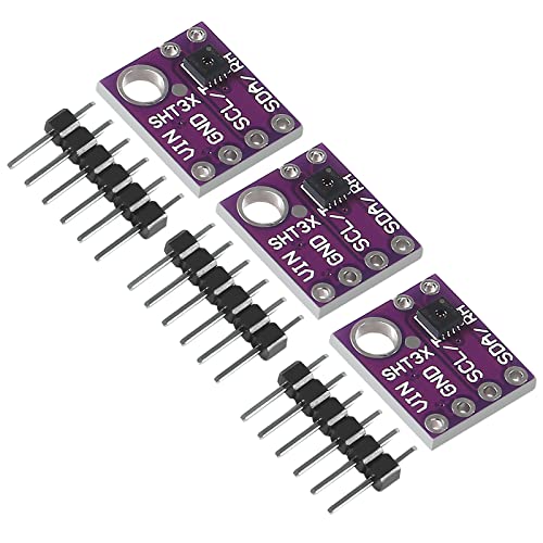 ALAMSC 3 Stück SHT31-D Temperature and Humidity Sensor Breakout Digital Output Temperature and Humidity Sensor Module IIC I2C Interface 3.3V GY-SHT31-D Compatible with Arduino Cover