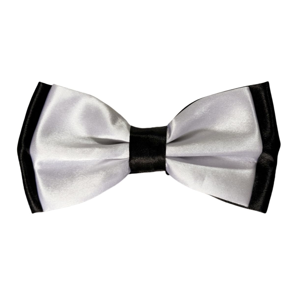 Yanjay Store Men's White Satin Pre-Tied Bowtie, Adjustable Bow Tie For Wedding Parties (White)