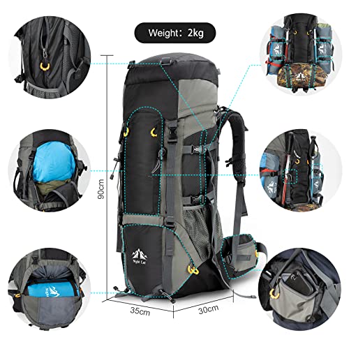 Image of Night Cat Camping Backpacks 90L with Internal Frame Hiking Backpack for Men Women Waterproof Lightweight Breathable Outdoor Mountaineering Traveling