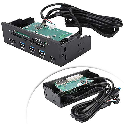 USB 3.0 Front Panel hub, Multi-Functional Internal Card Reader Dashboard, 5.25-inch PC Front Panel Support M2, MSO, Memory - Image 2