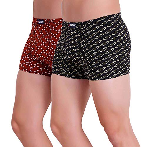 Image of T.T. Pure Cotton Printed Trunks for Men | Regular Fit | Snug Fit | Long Trunks | Inner Elastic | Soft and Comfortable |Assorted Prints| Pack of 3