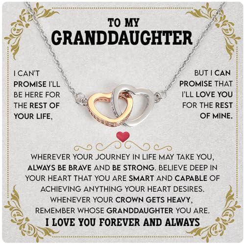 Larvincy Granddaughter Gifts From Grandma Grandpa - To My Granddaughter Necklace With Heartfelt Message & Elegant Box Jewelry Gift For Birthday Graduation Valentines Mothers Day Christmas & More