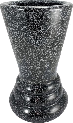 Jarrón Copa florero Cementerio símil mármol esmaltado (MÁRMOL Oscuro, 27 X 16 CMS)